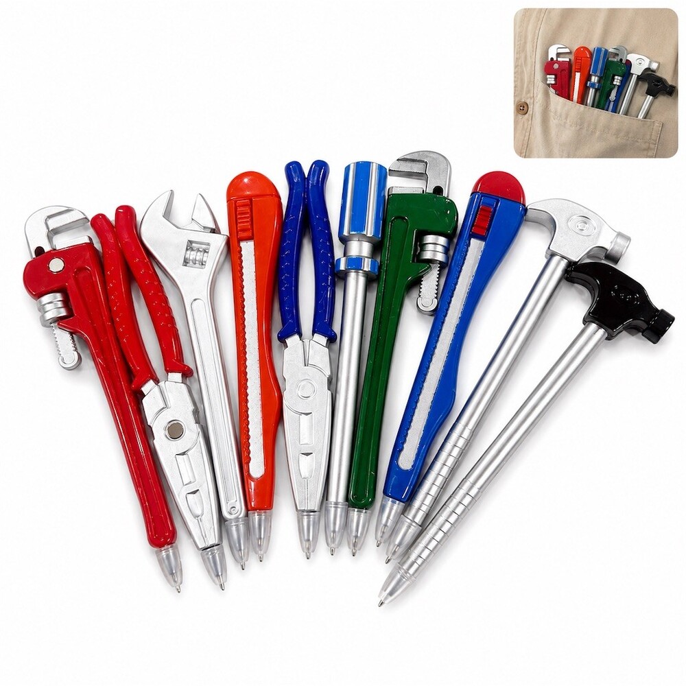Funny cute 10pc Novelty Tool-Shaped Ballpoint Pen Set new father dad gift ink